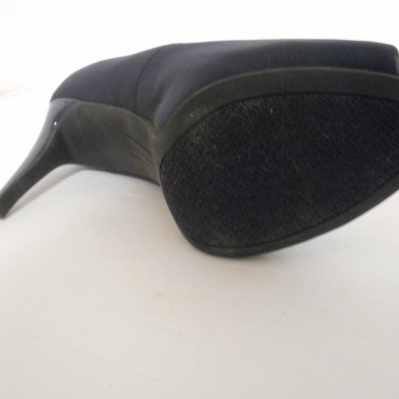 LADIES BANDLINO NAVY OPEN TOED HIGH HEEL SHOES-SZ. 7- 1/2M - Picture 7 of 8